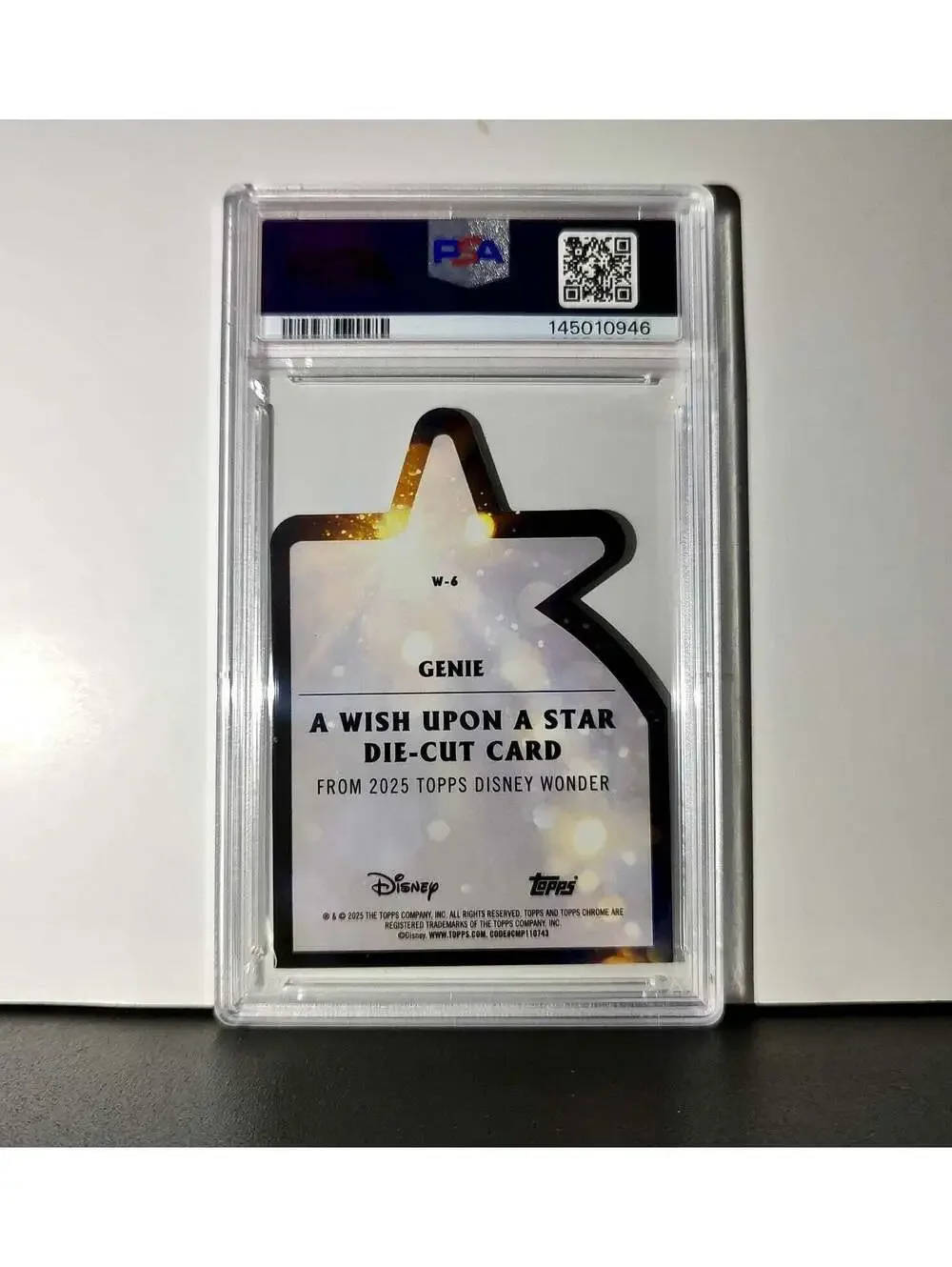 Genie 2025 Topps Chrome Disney #W-6 Wish Upon A Star Die Cut Card Aladdin PSA 9